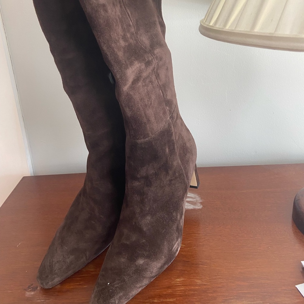 Sam Edelman Dark Brown Suede Heeled Boots